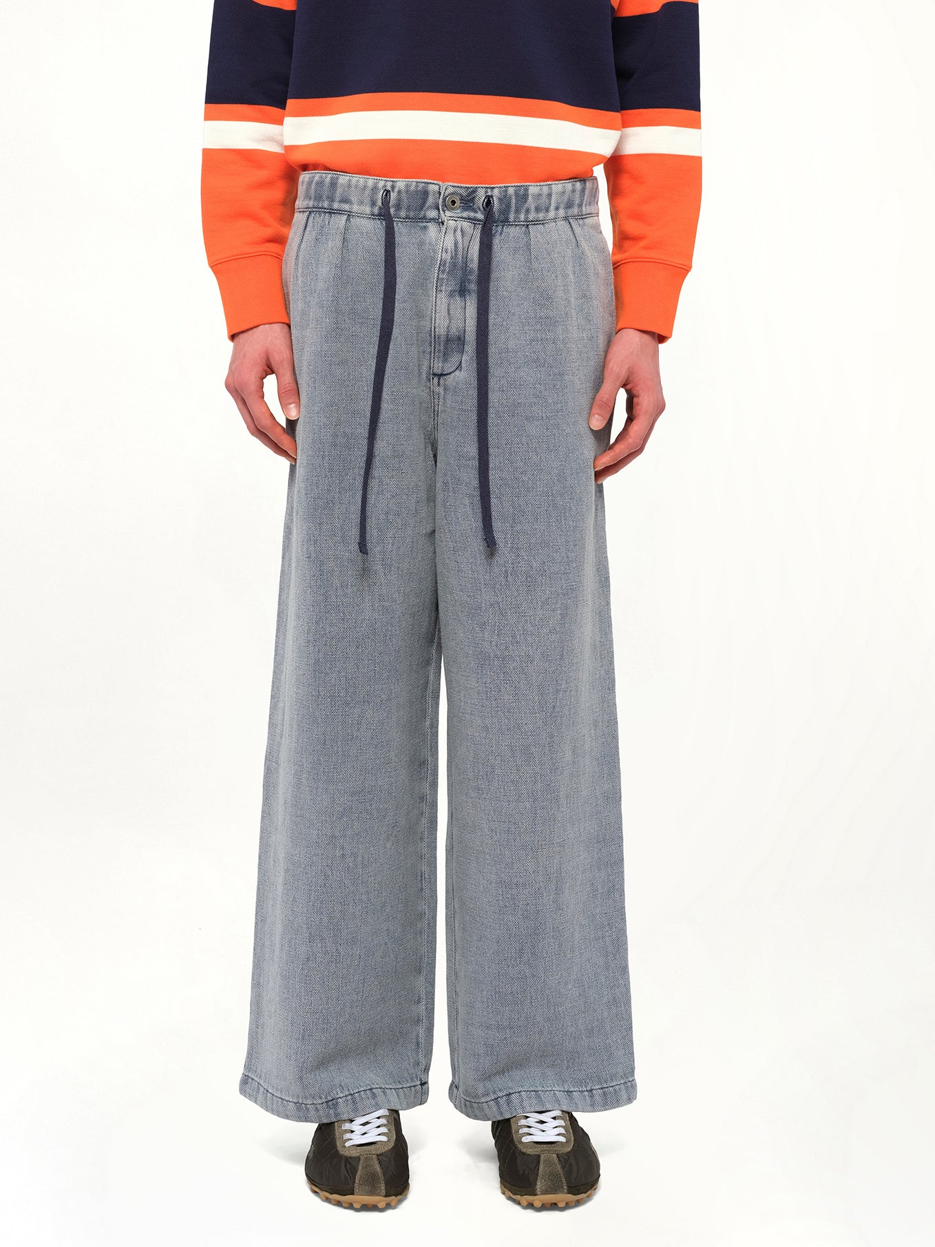 Drawstring Trouser AF in Grey Blue