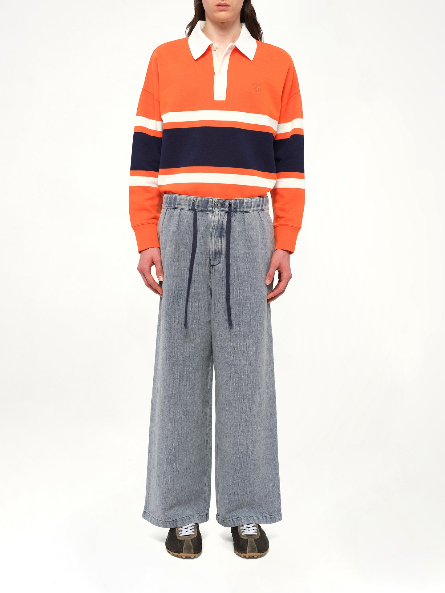 Drawstring Trouser AF in Grey Blue