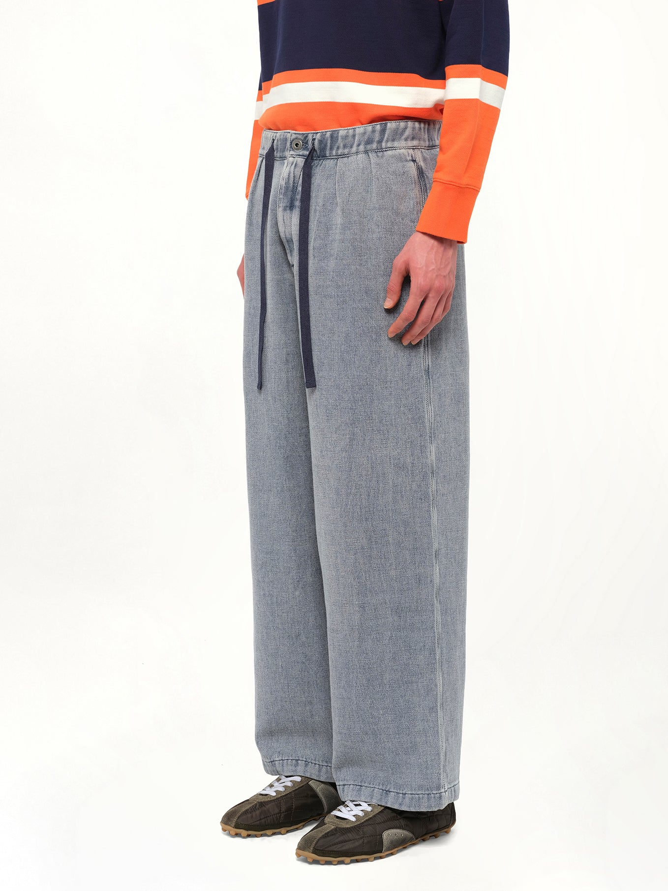 Drawstring Trouser AF in Grey Blue