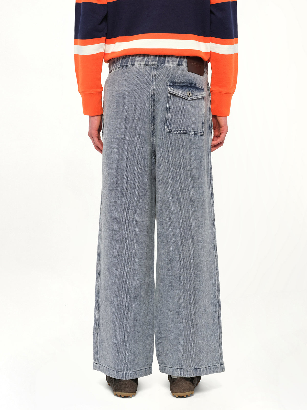 Drawstring Trouser AF in Grey Blue