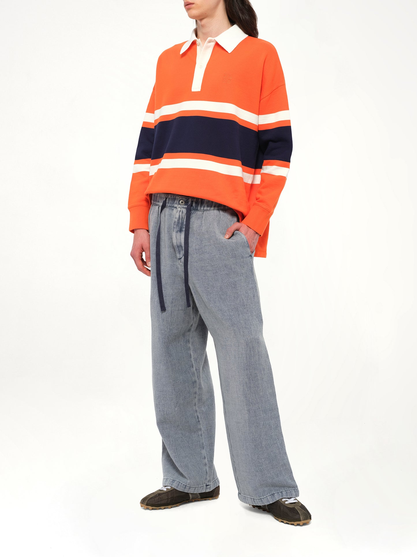 Drawstring Trouser AF in Grey Blue