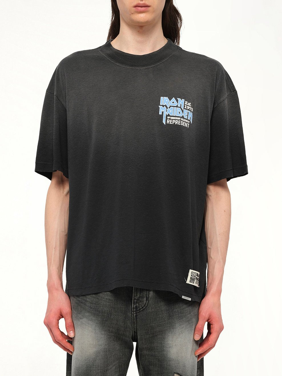 Iron Maiden Anniversary T-Shirt in Stained Black