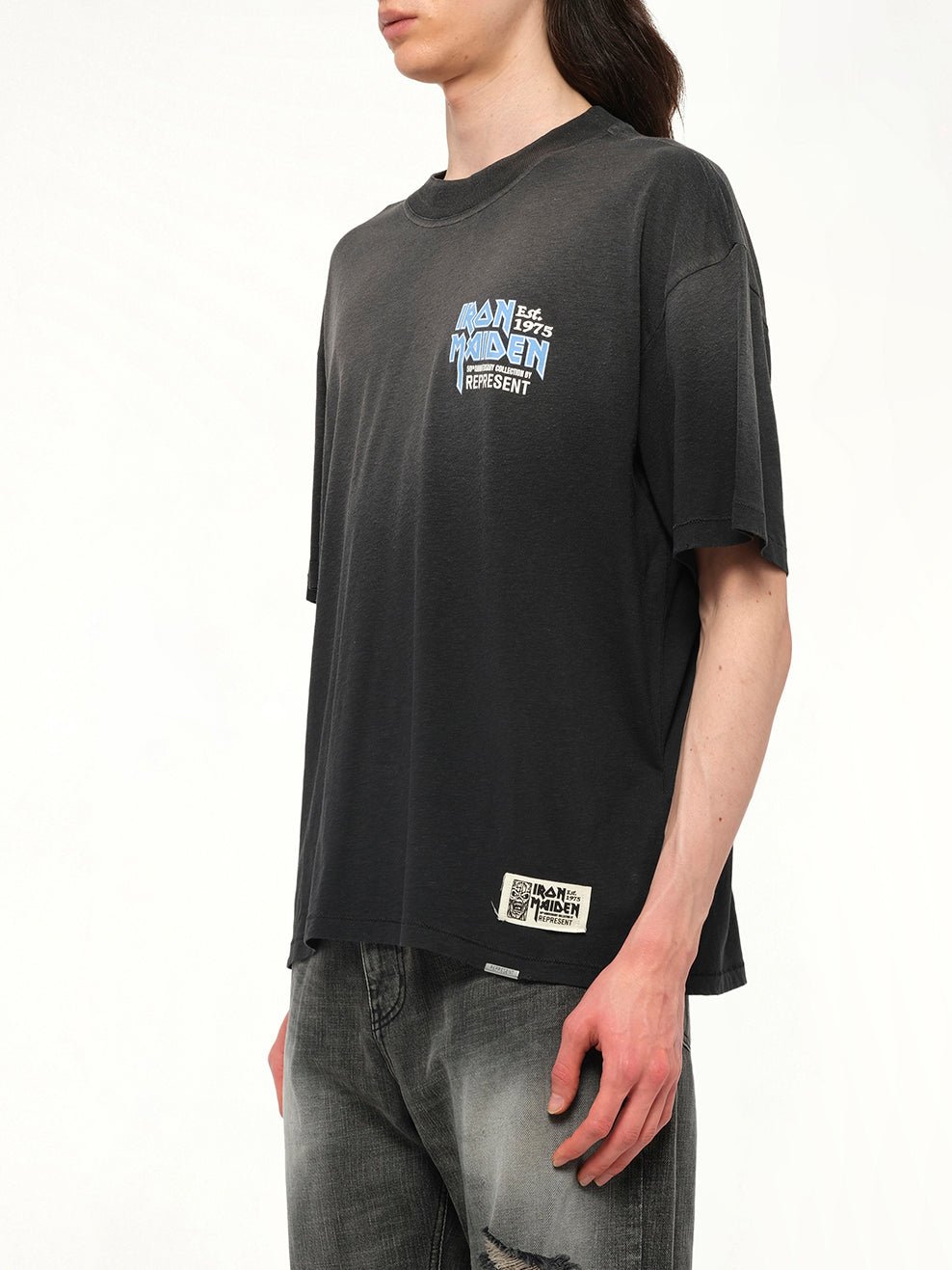 Iron Maiden Anniversary T-Shirt in Stained Black