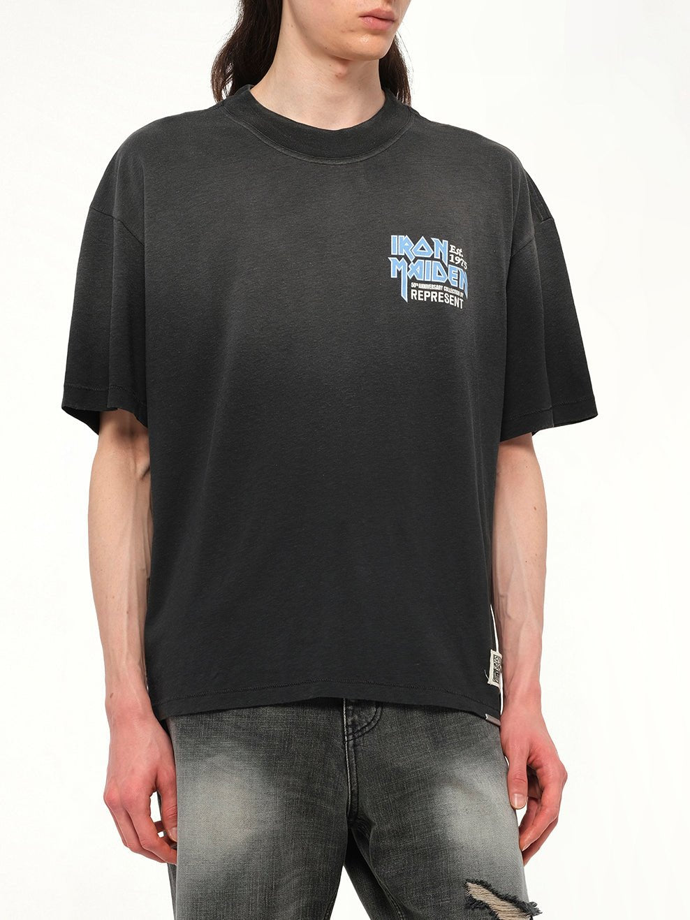 Iron Maiden Anniversary T-Shirt in Stained Black