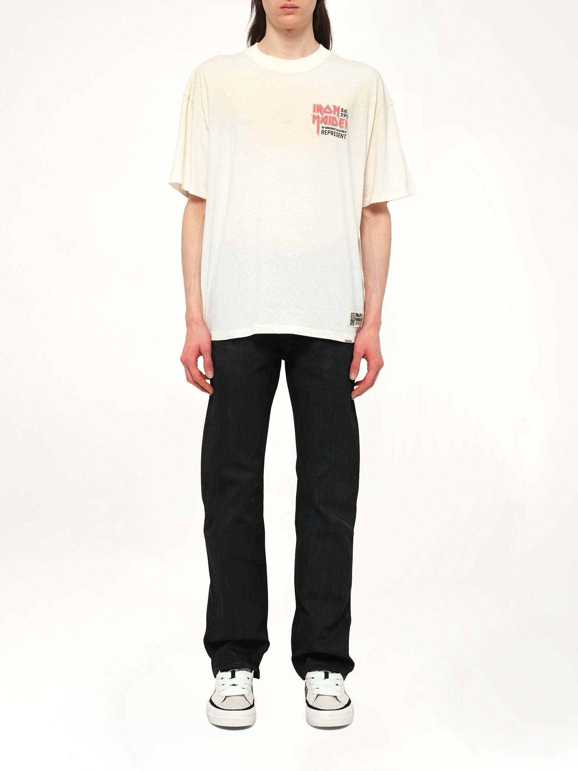 Iron Maiden Anniversary T-Shirt in Washed Ecru