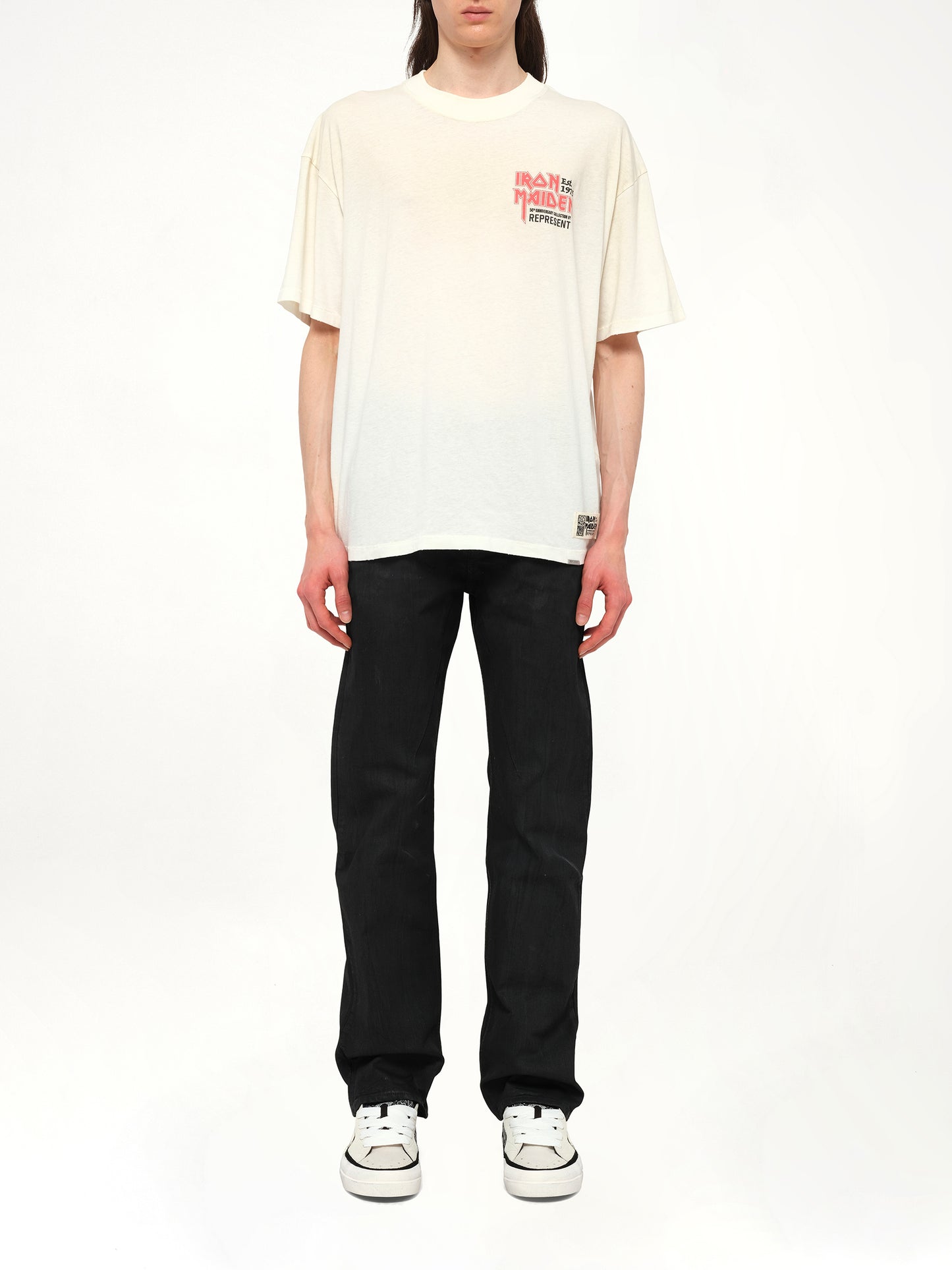 Iron Maiden Anniversary T-Shirt in Washed Ecru