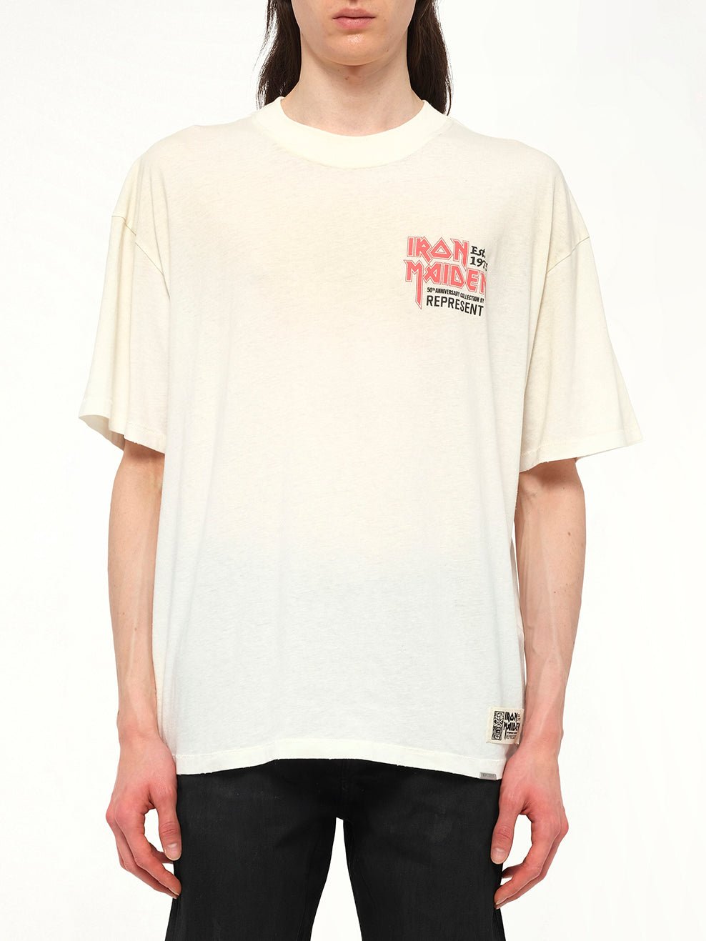 Iron Maiden Anniversary T-Shirt in Washed Ecru