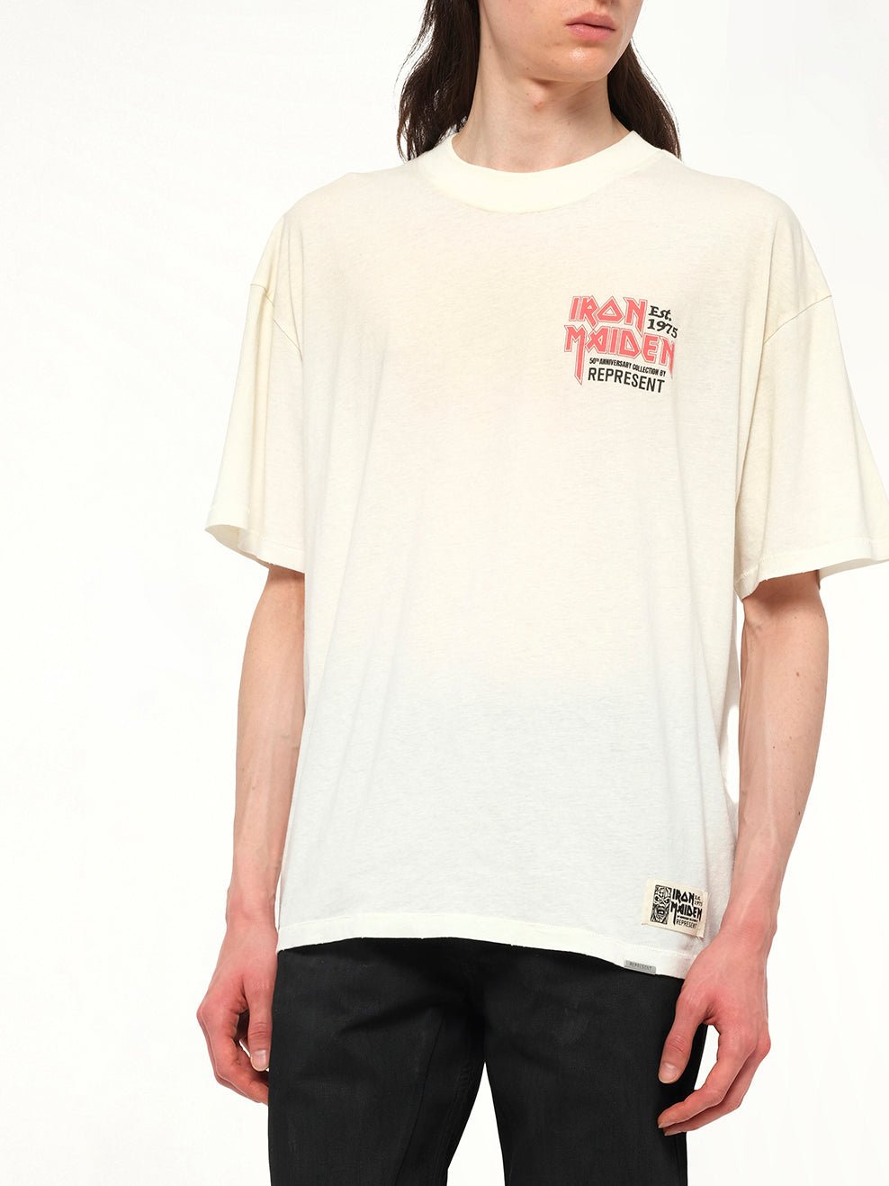 Iron Maiden Anniversary T-Shirt in Washed Ecru