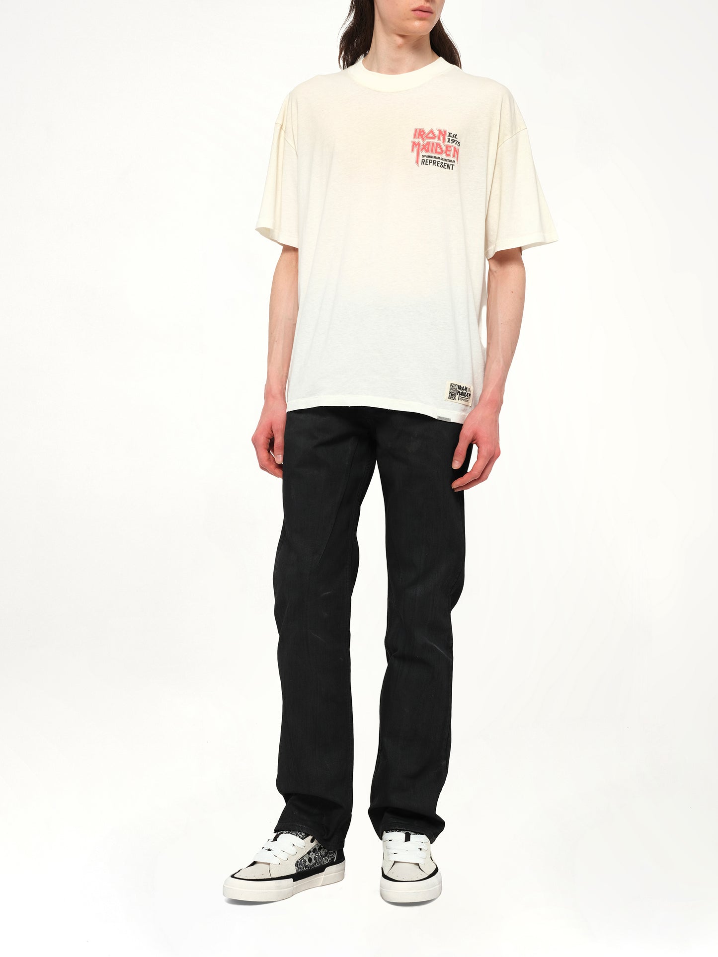 Iron Maiden Anniversary T-Shirt in Washed Ecru