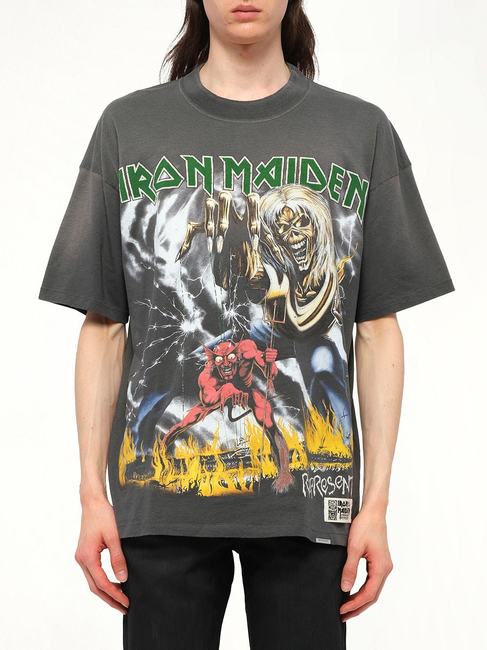 Iron Maiden Number of Beast T-Shirt in Sunfade Grey