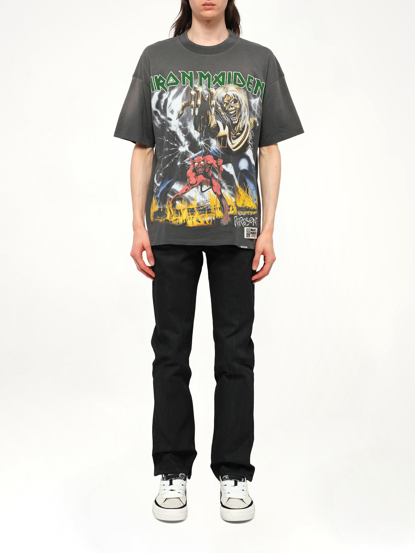 Iron Maiden Number of Beast T-Shirt in Sunfade Grey
