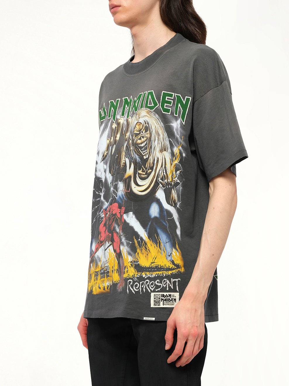 Iron Maiden Number of Beast T-Shirt in Sunfade Grey