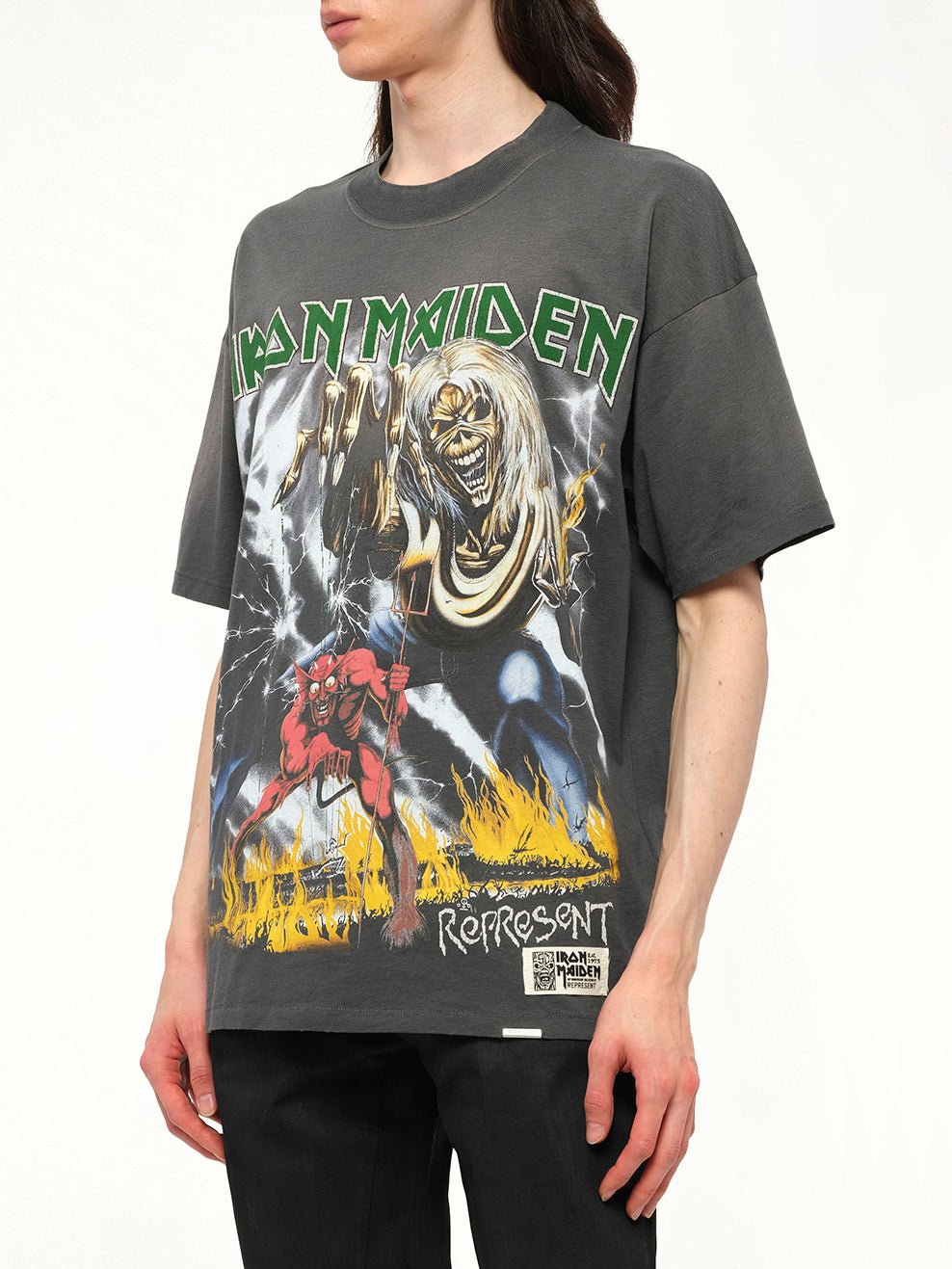 Iron Maiden Number of Beast T-Shirt in Sunfade Grey