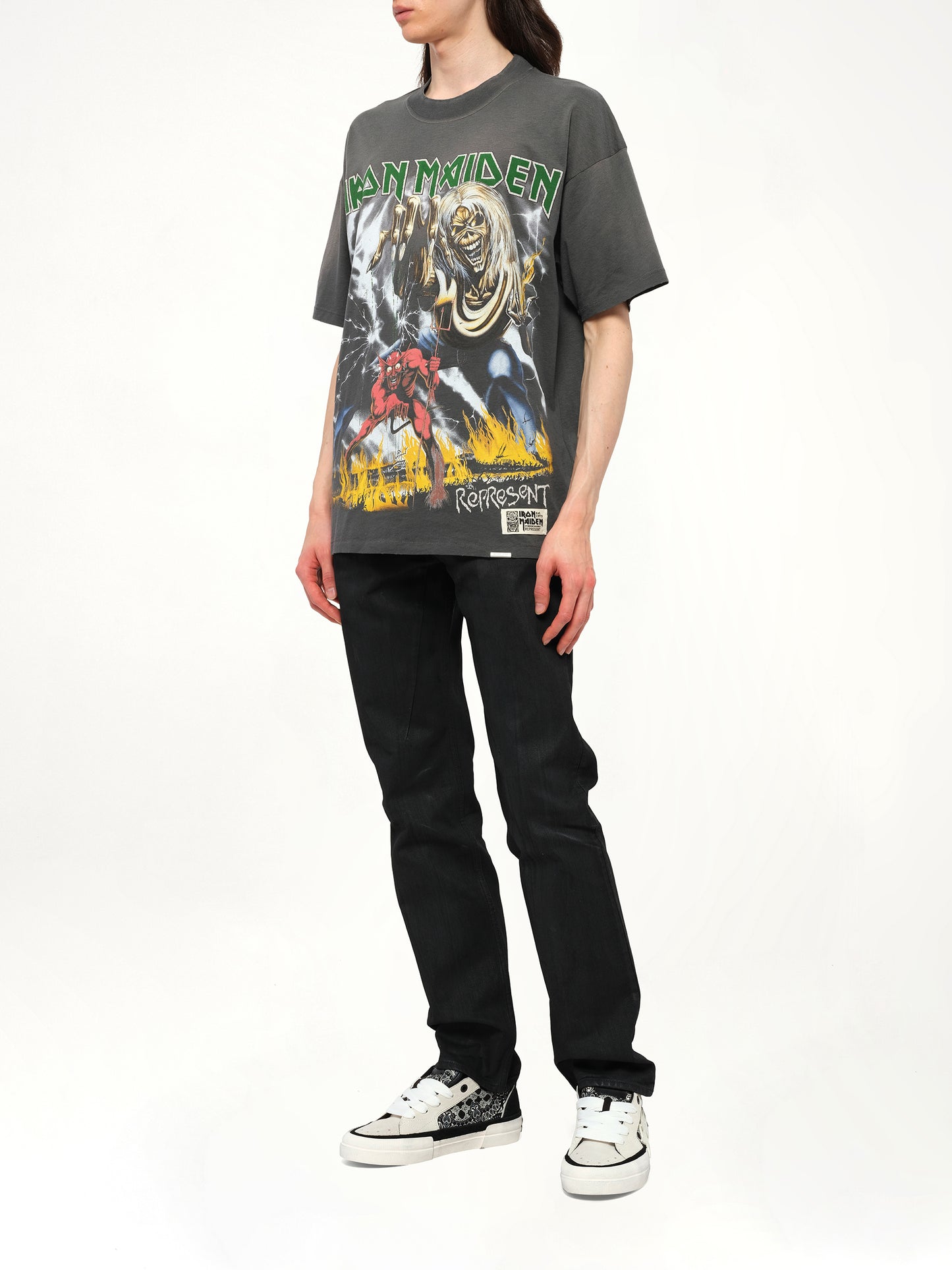 Iron Maiden Number of Beast T-Shirt in Sunfade Grey