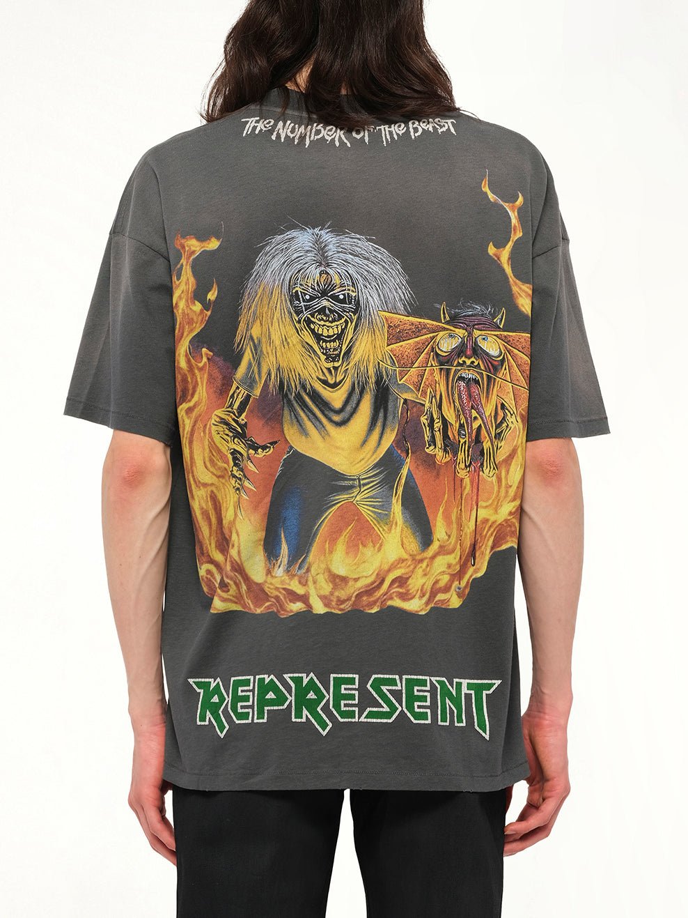 Iron Maiden Number of Beast T-Shirt in Sunfade Grey