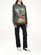 Iron Maiden Number of the Beast Long Sleeve T-Shirt in Sunfade Grey