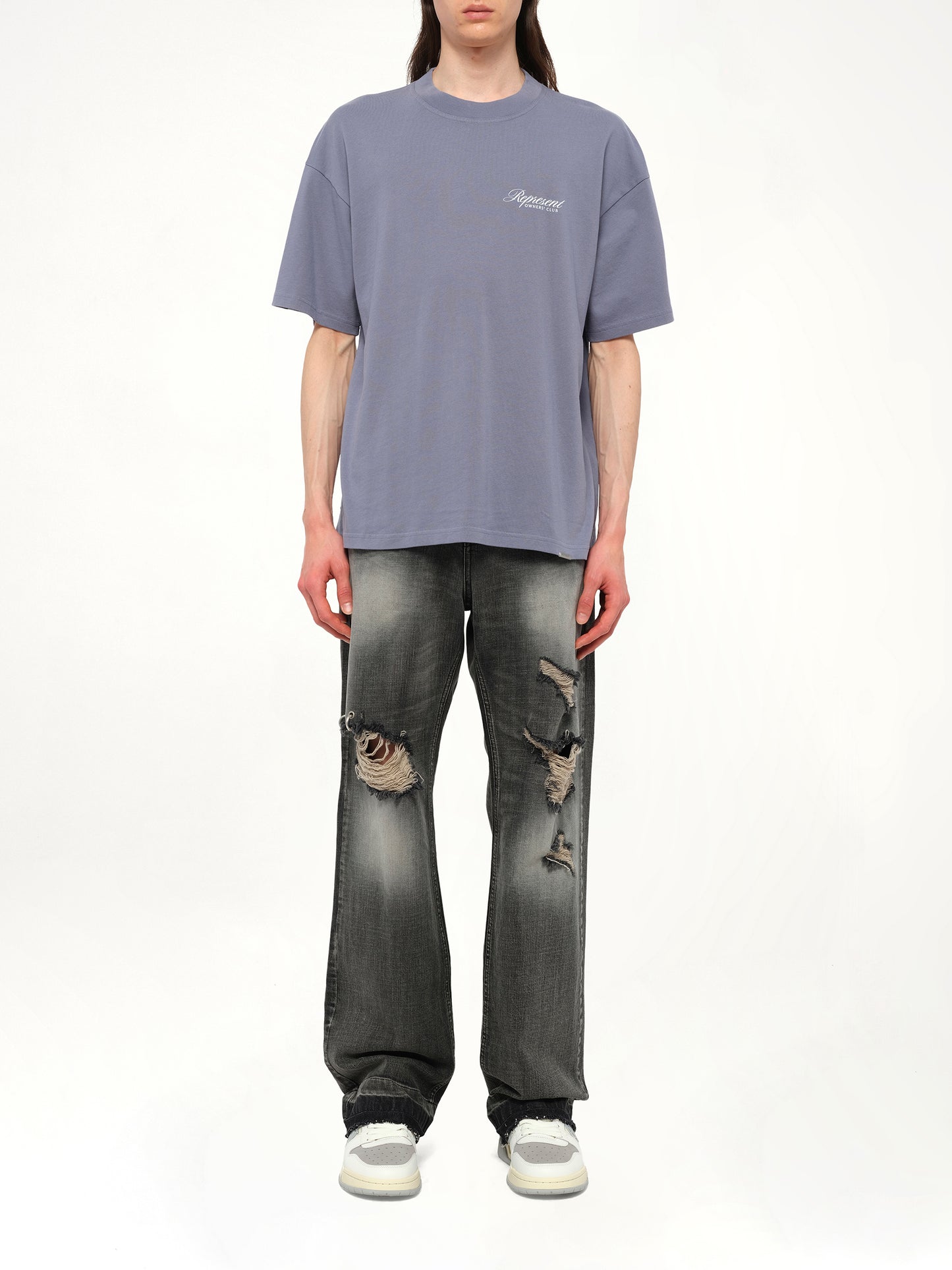 Represent Owners Club Script T-Shirt in Dusty Blue