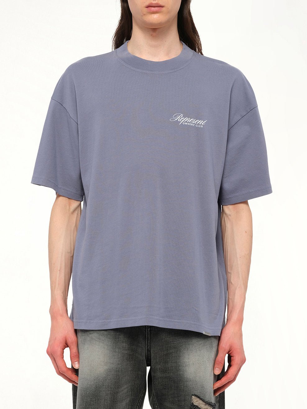 Represent Owners Club Script T-Shirt in Dusty Blue