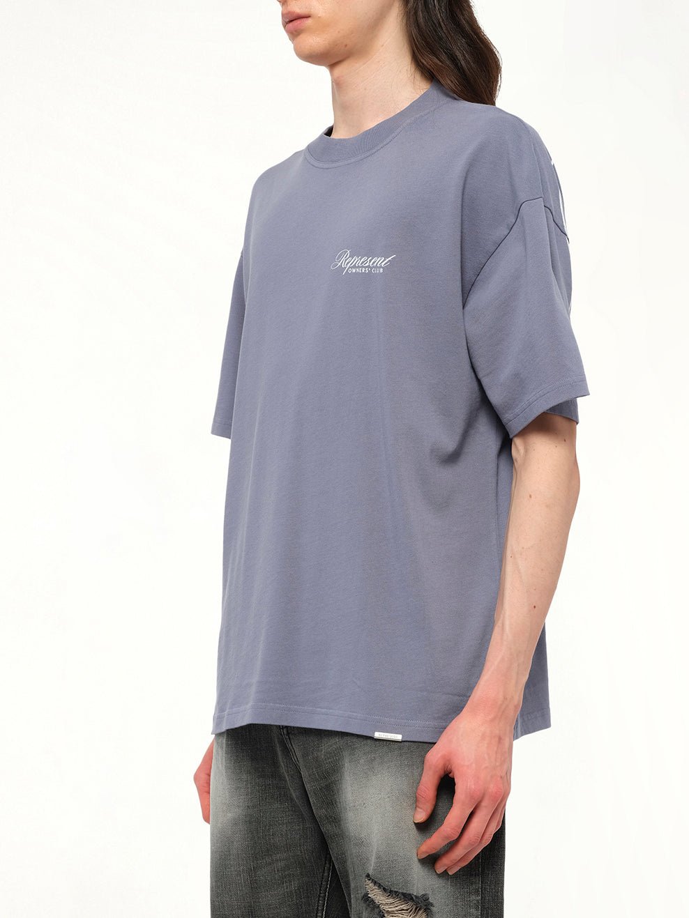 Represent Owners Club Script T-Shirt in Dusty Blue