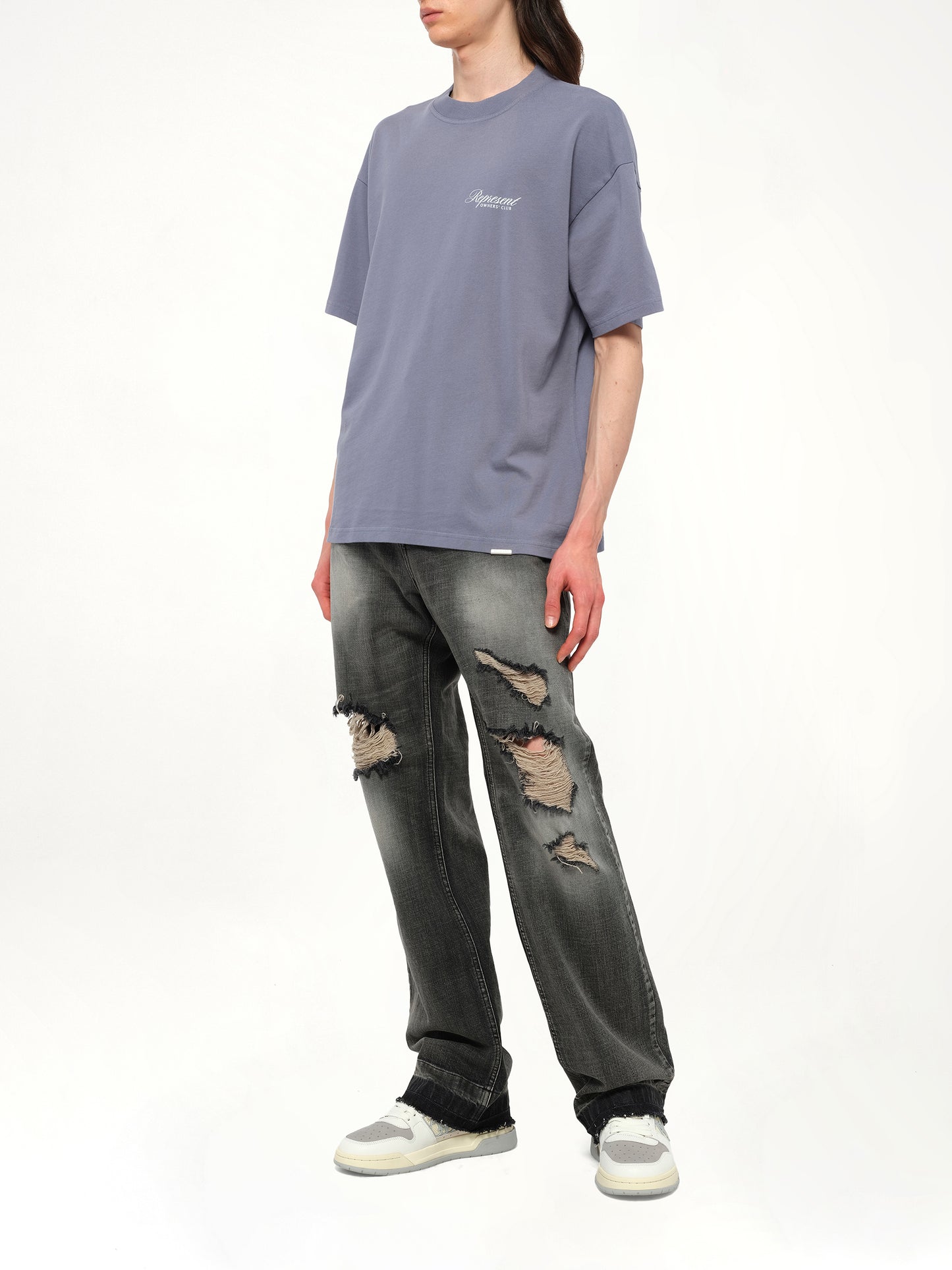 Represent Owners Club Script T-Shirt in Dusty Blue