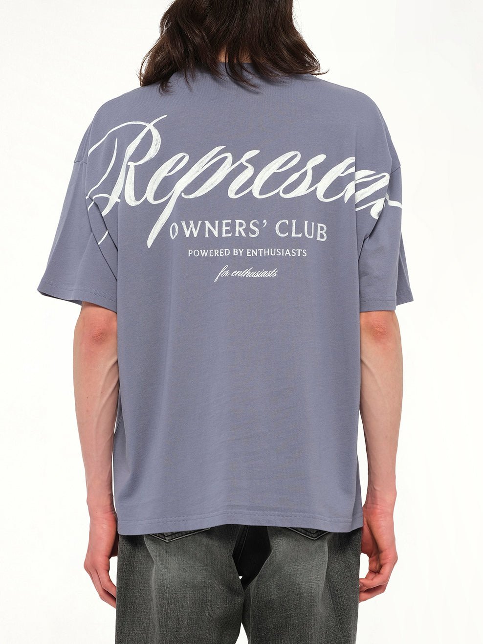 Represent Owners Club Script T-Shirt in Dusty Blue