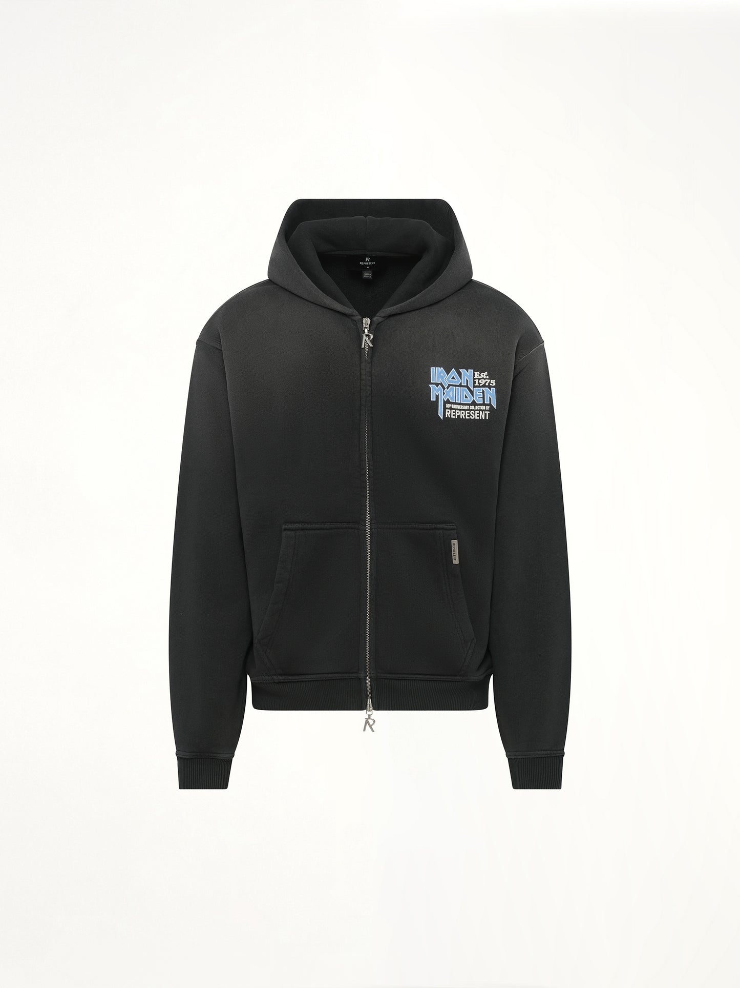 Iron Maiden Anniversary Hoodie in Stained Black