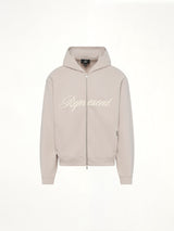 Script Logo Zip Hoodie in Concrete