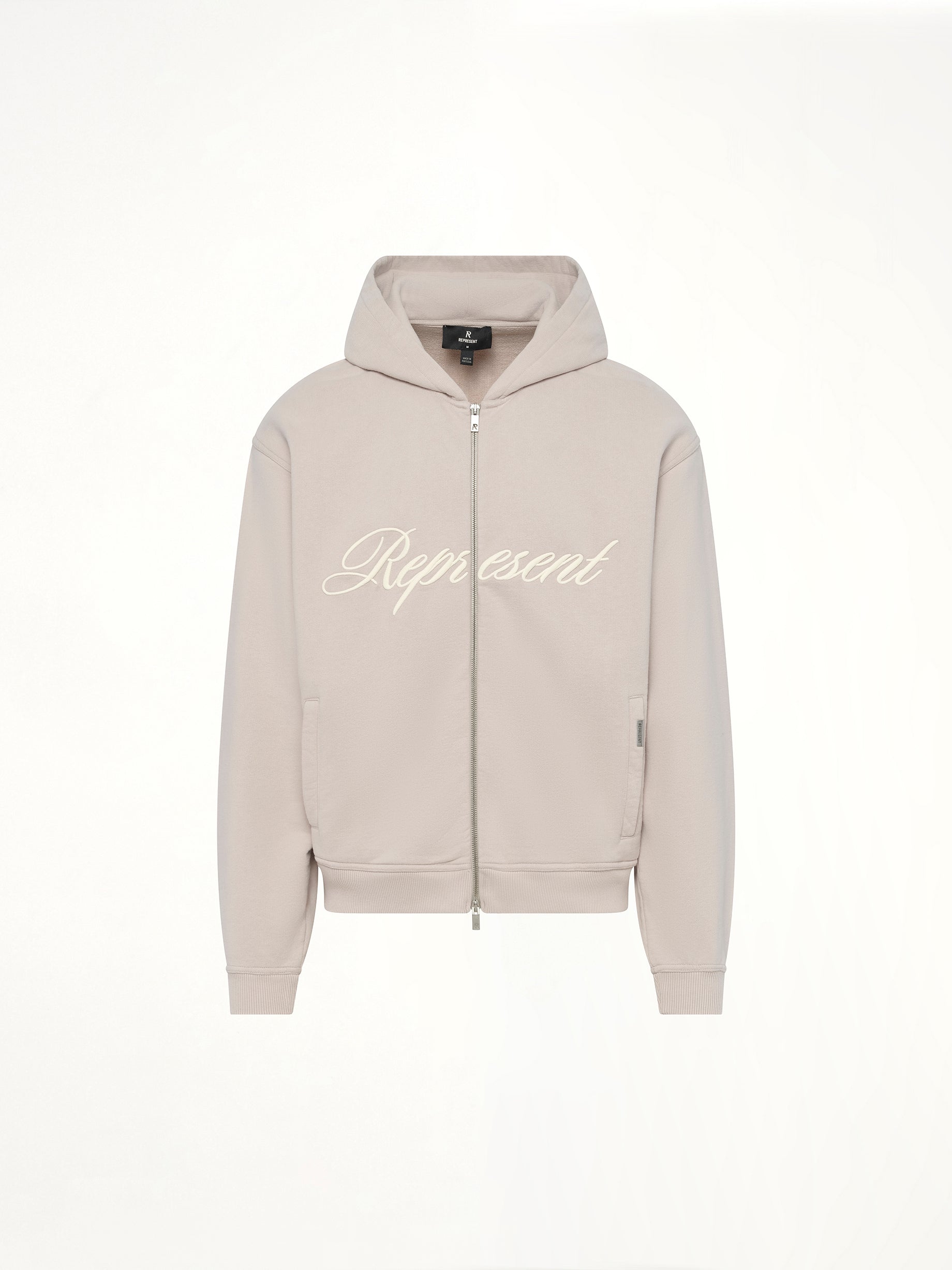 Script Logo Zip Hoodie in Concrete