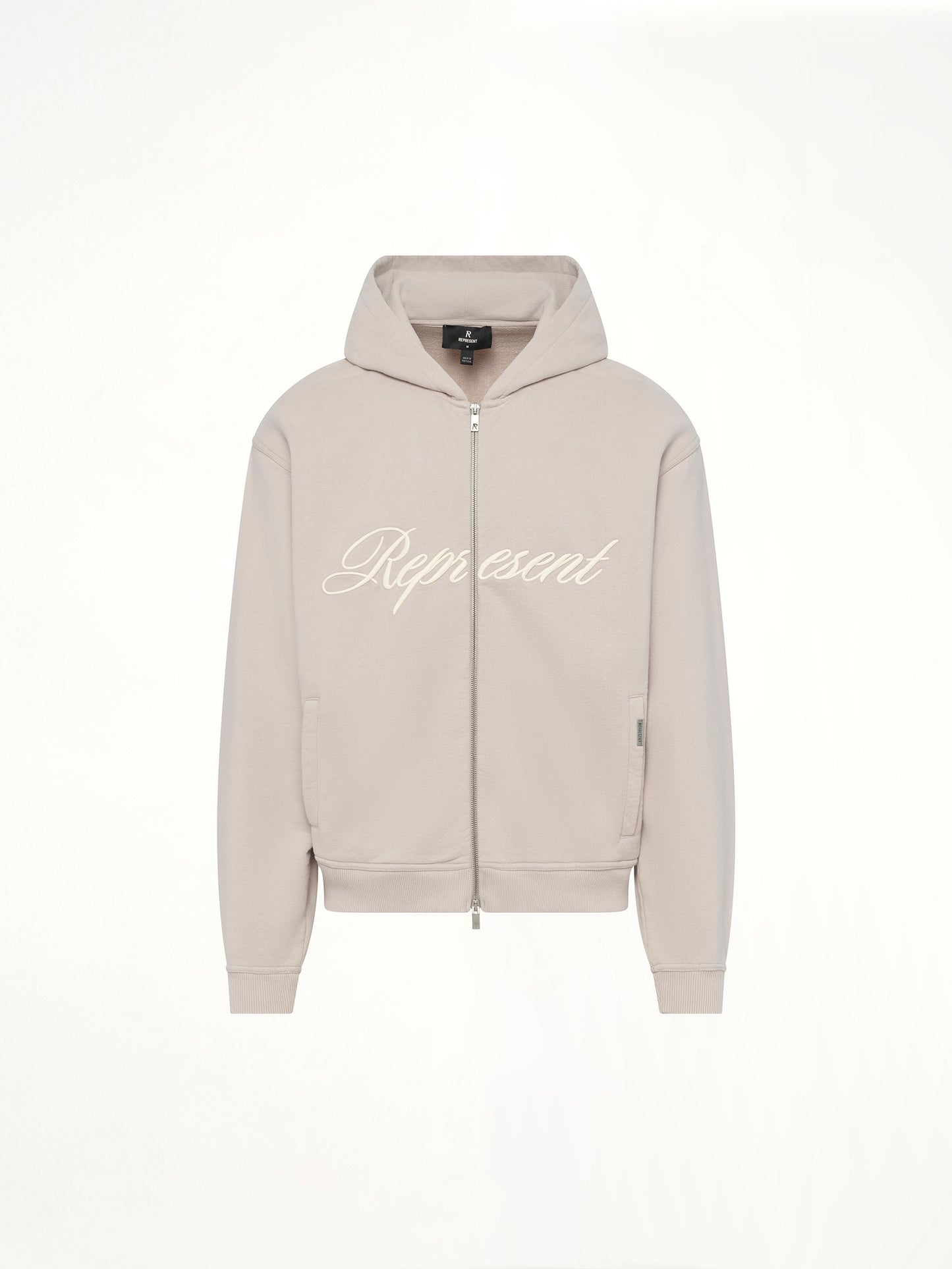 Script Logo Zip Hoodie in Concrete
