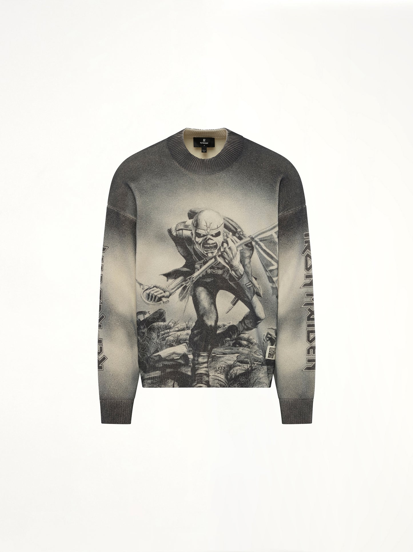 Iron Maiden Trooper Knit Sweater in Sunfade Grey