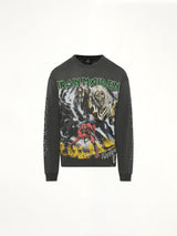 Iron Maiden Number of the Beast Long Sleeve T-Shirt in Sunfade Grey