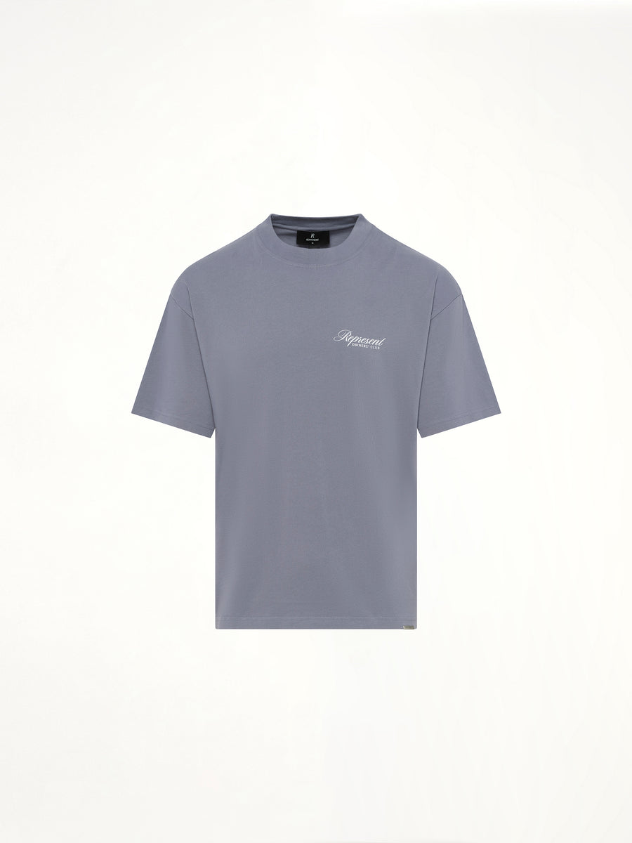 Represent Owners Club Script T-Shirt in Dusty Blue