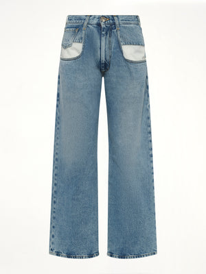 Straight Jeans with Contrasted Pockets