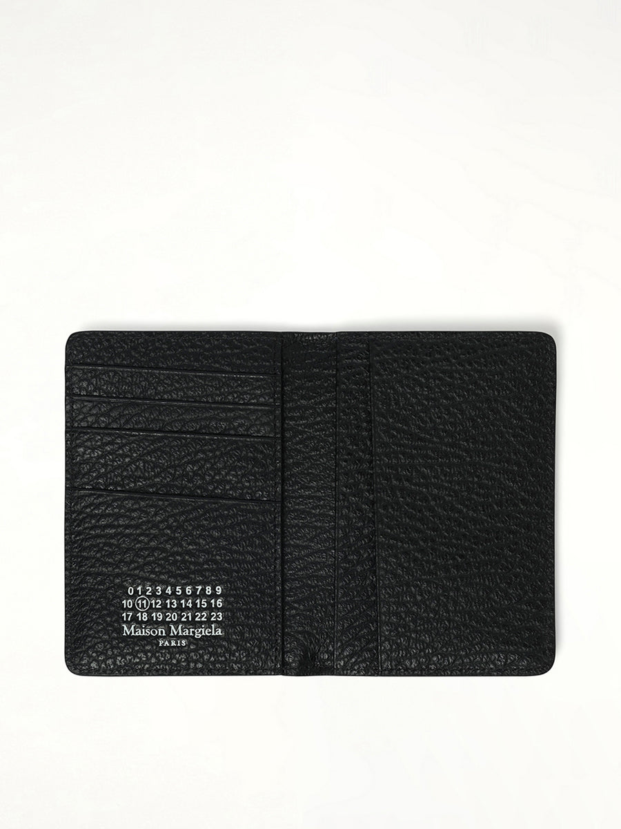 Four Stitch Logo Card Holder in Black