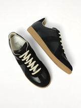 Replica Leather Sneakers in Black Top View | MAISON MARGIELA