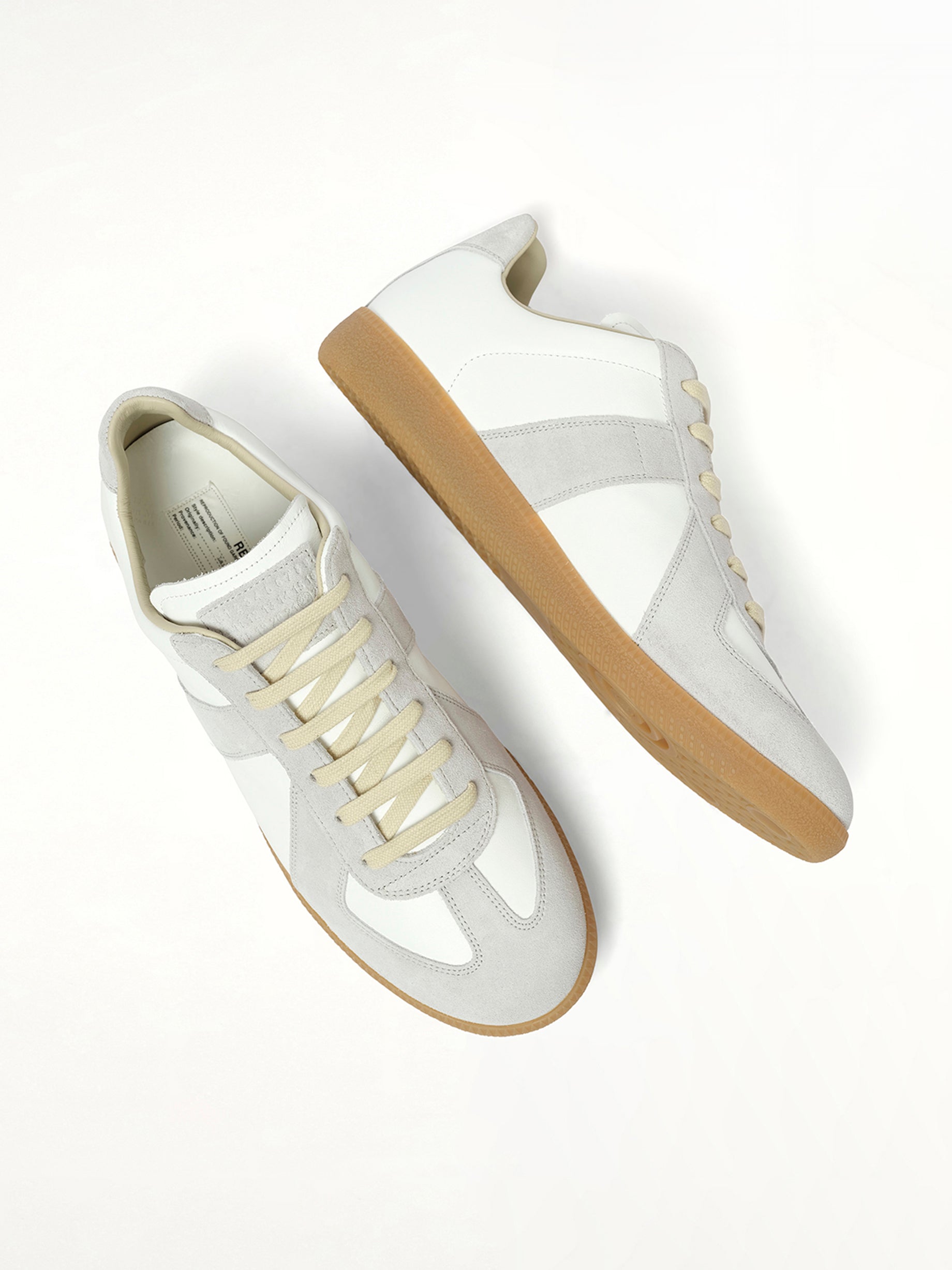 Replica Leather Sneakers in White Top View | MAISON MARGIELA
