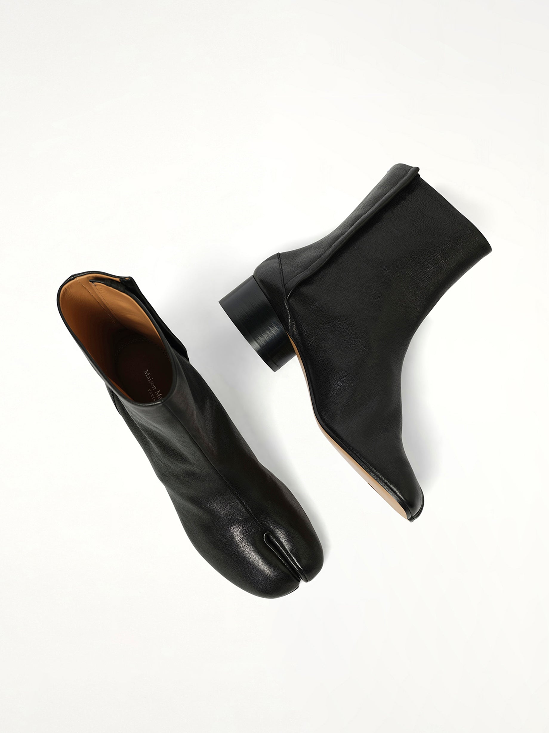 Tabi Ankle Boots 3cm Heel in Black Top View | MAISON MARGIELA