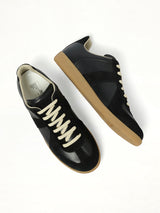 Replica Leather Sneaker in Black Top View | MAISON MARGIELA