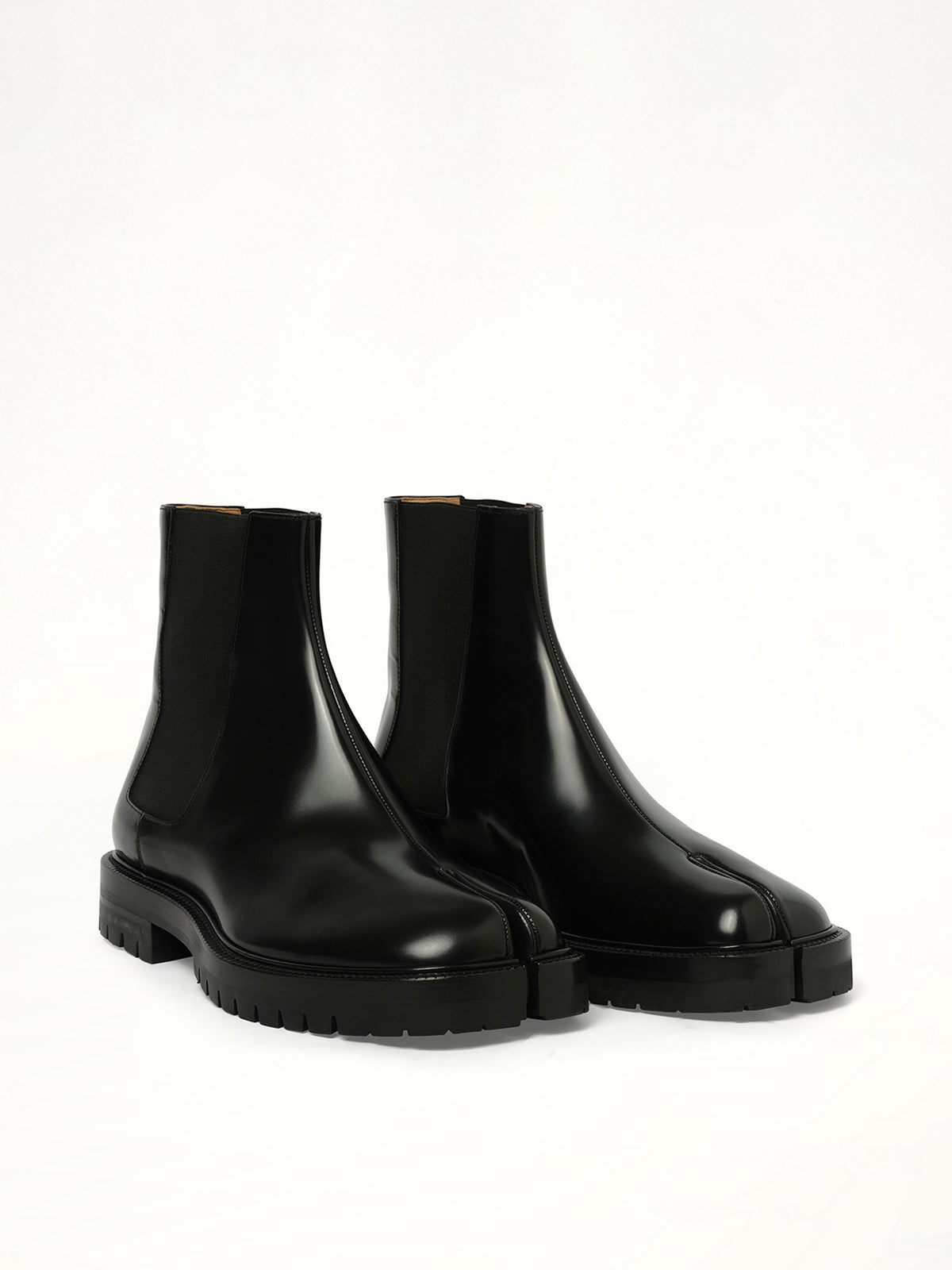 Tabi County Chelsea Boots in Black Front View | MAISON MARGIELA