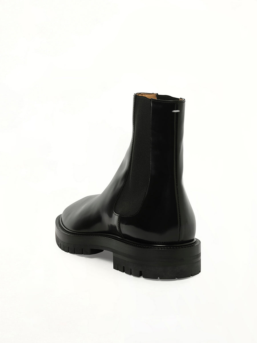 Tabi County Chelsea Boots in Black Back View | MAISON MARGIELA
