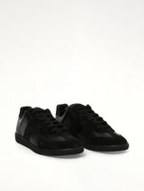 Replica Leather Sneaker in Black Front View | MAISON MARGIELA