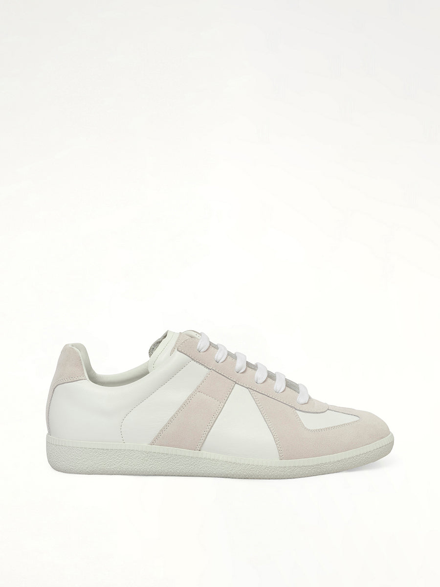 Replica Leather Sneaker in White Side View | MAISON MARGIELA
