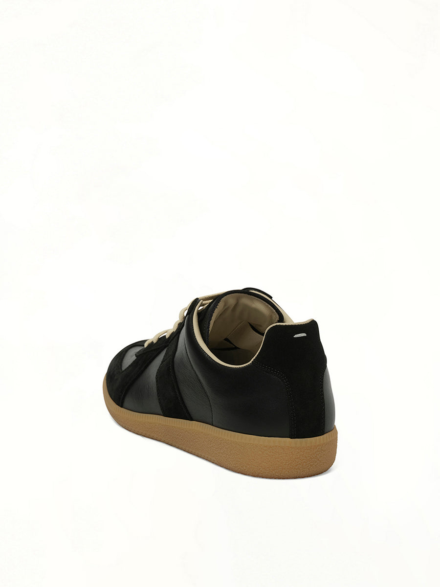Replica Leather Sneakers in Black Back View | MAISON MARGIELA