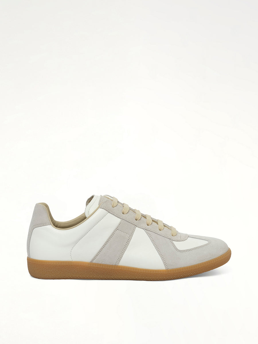 Replica Leather Sneakers in White Side View | MAISON MARGIELA