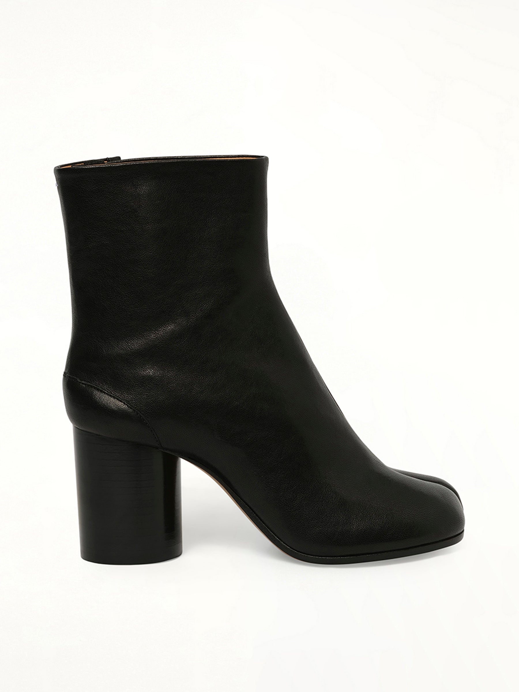 Tabi Ankle Boots 8cm Heel in Black Side View | MAISON MARGIELA