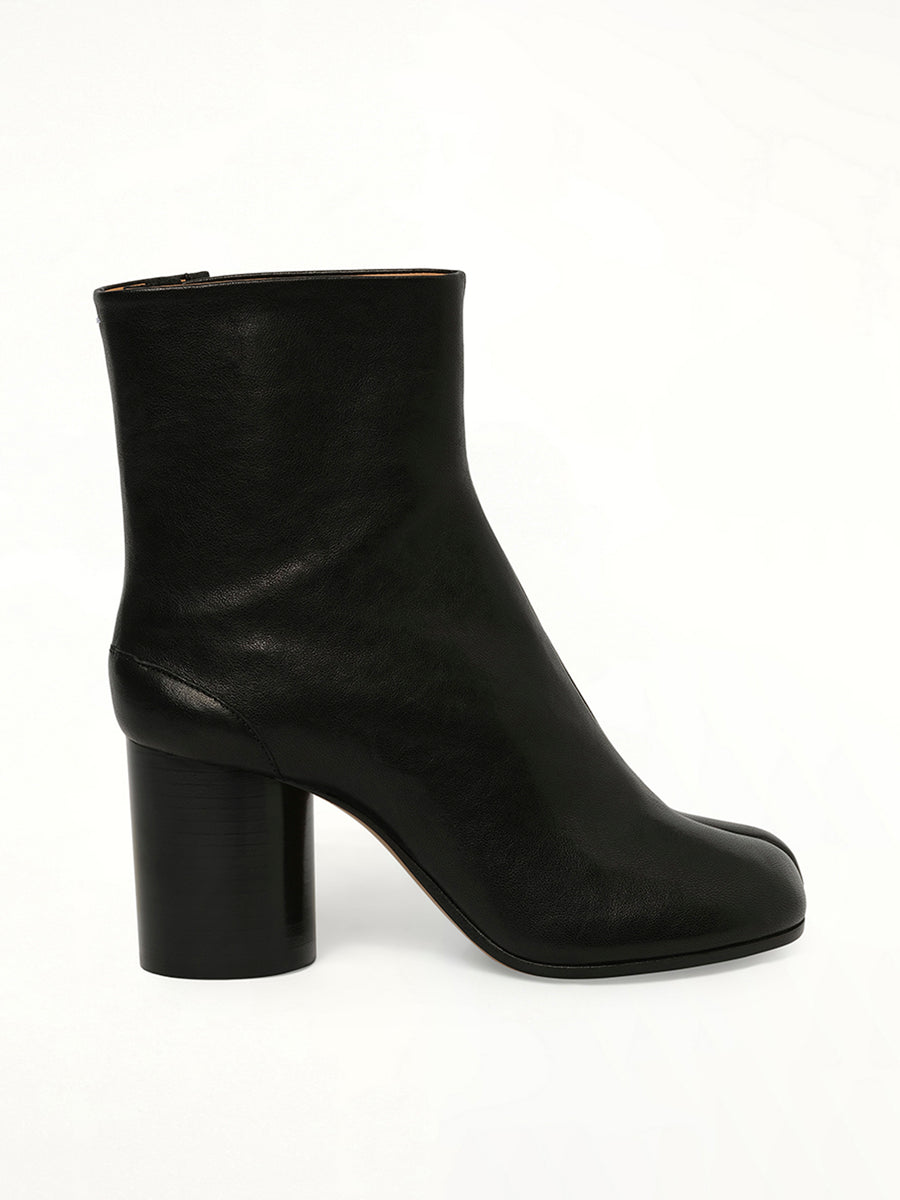 Tabi Ankle Boots 8cm Heel in Black Side View | MAISON MARGIELA