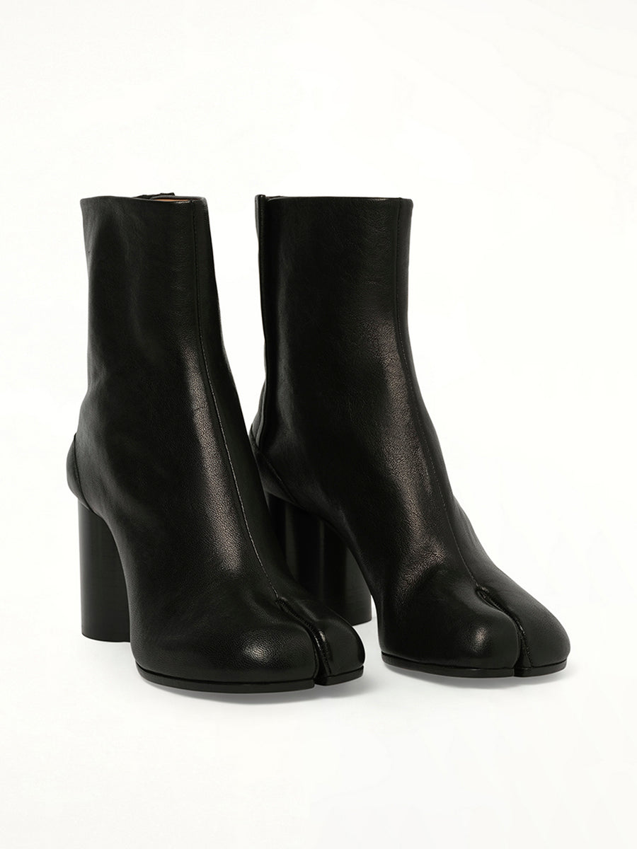 Tabi Ankle Boots 8cm Heel in Black Front View | MAISON MARGIELA