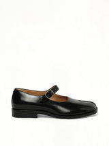 Tabi Mary Janes with Strap in Black Side View | MAISON MARGIELA