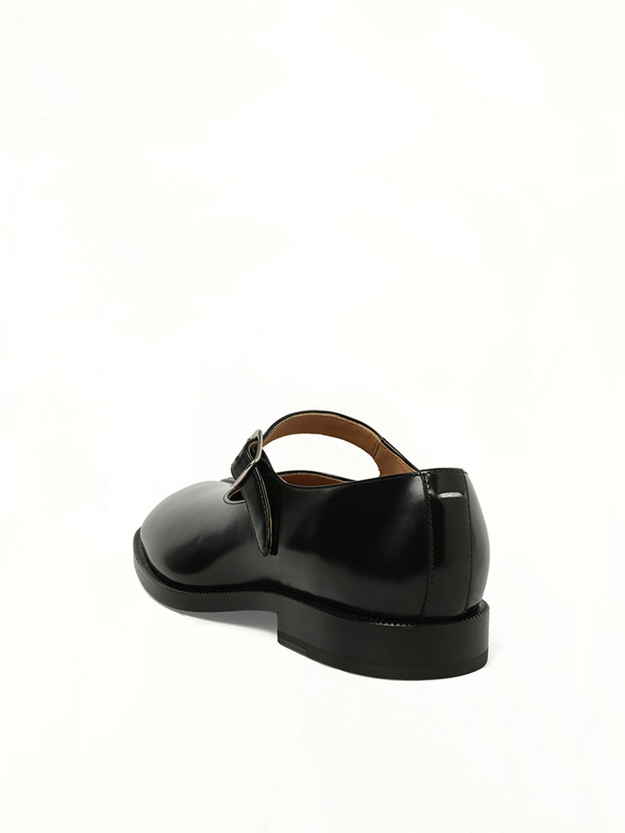 Tabi Mary Janes with Strap in Black Back View | MAISON MARGIELA