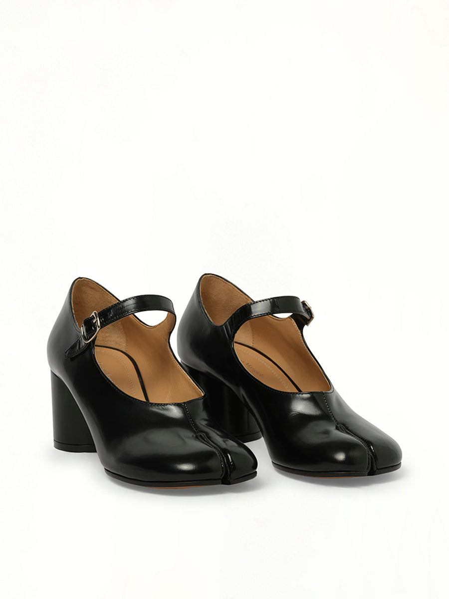 Tabi Mary Jane 6cm Heel in Black Front View | MAISON MARGIELA